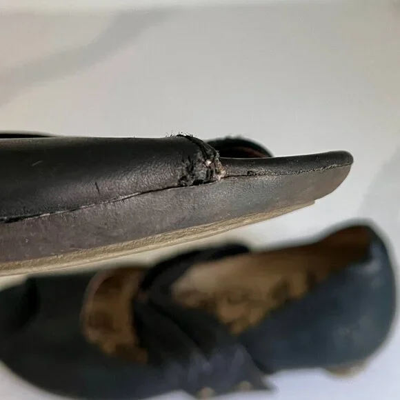 Fly London Woman's Black LAFF Peep Toe Ballerina Shoes Size 7 - Picture 12 of 16